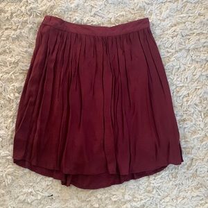 Maroon Pleated Skirt